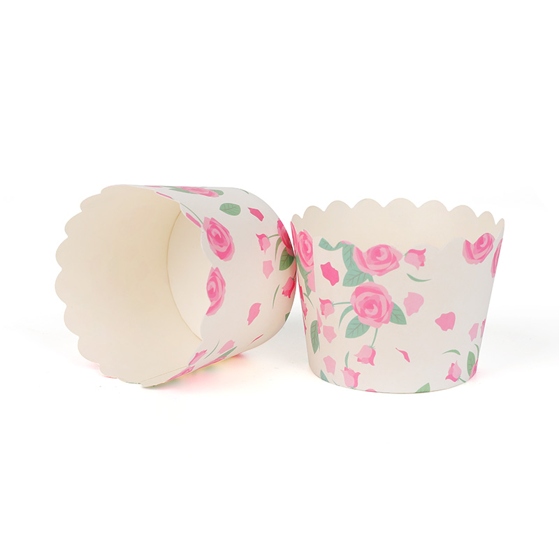 Revestimientos para cupcakes de papel para hornear recubiertos de PE estilo rosa